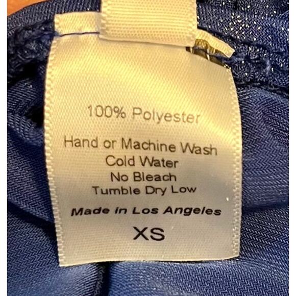 Lucy in the Sky Halter Dress Blue Shimmer Keyhole XS - Picture 11 of 11